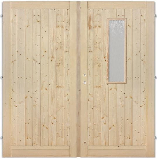 Hdveře Palubkové dvoukřídlé dveře 160cm a 180cm sklo s rámem
