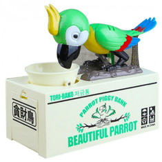 AUR Dětská pokladnička papoušek - zelená
