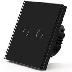 iQtech SmartLife chytrý vypínač 2x NoN, ZigBee, Černá (IQTJ012)
