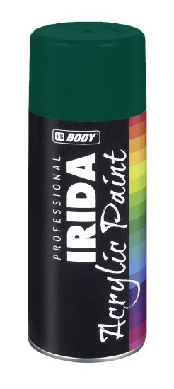 HB BODY Sprej IRIDA RAL 6005 (400ml) - tmavě zelený sprej akrylový na kov, dřevo i plast
