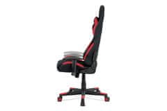 Autronic Kancelářská židle polohovací černá a červená látka KA-F02 RED