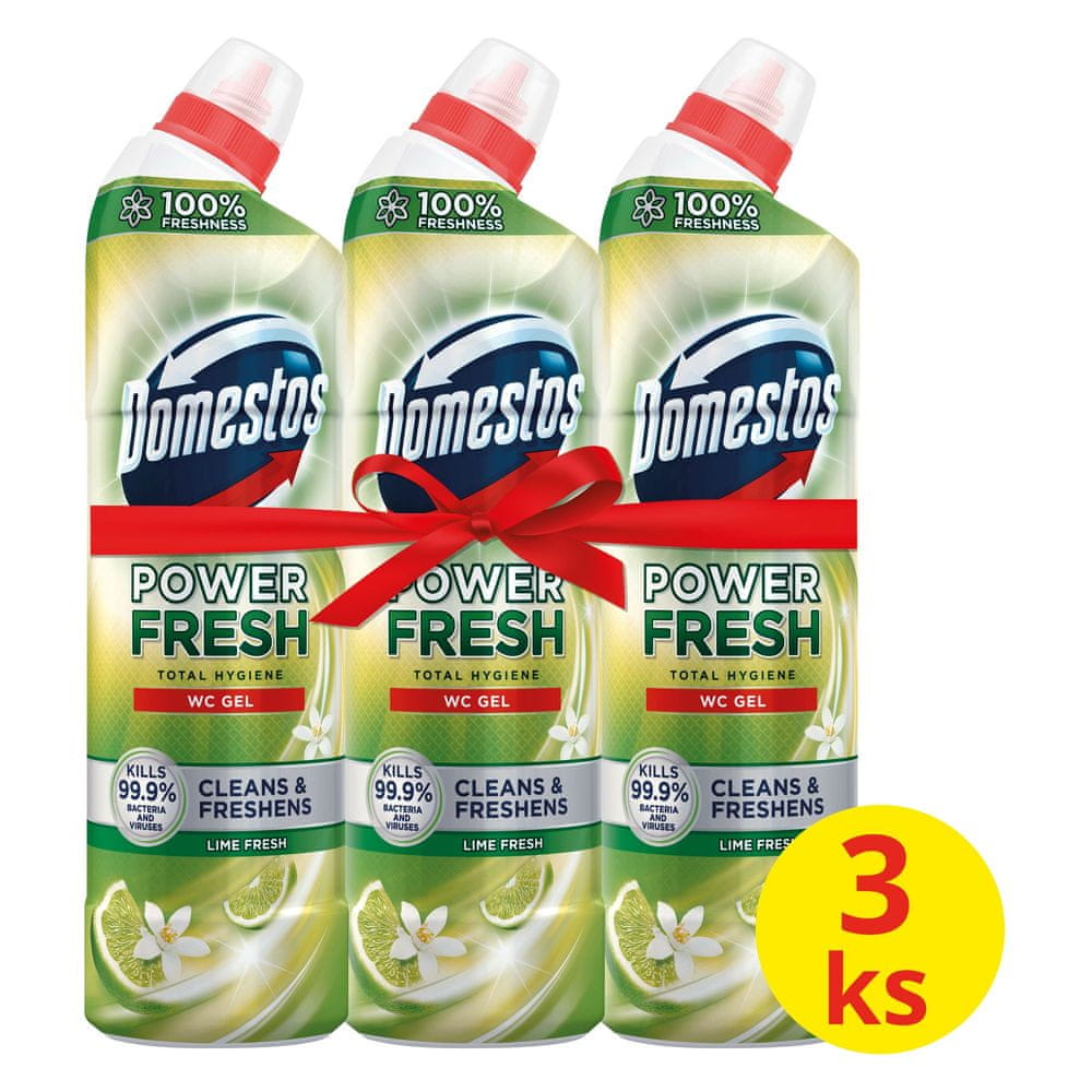 Domestos Total Hygiene Lime Fresh WC gel 3x 700 ml