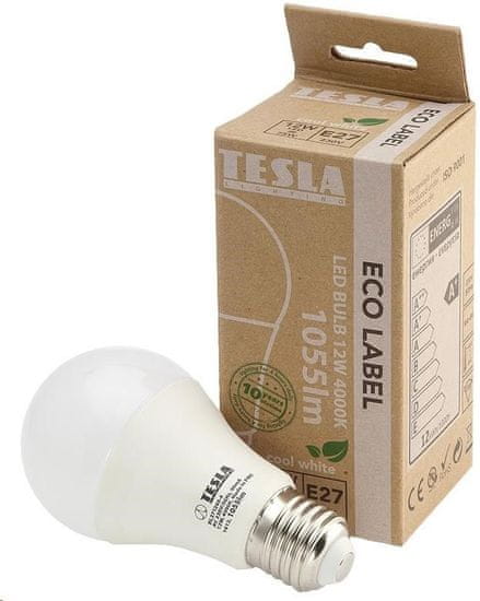 Tesla Lighting LED žárovka BULB E27, 12W, 230V, 1055lm, 15 000h, 4000K, teplá bílá, 220°