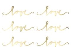 Papírová dekorace LOVE ve zlaté barvě