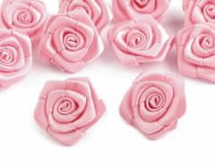 Kraftika 10ks růžová sv. saténová růže 20 mm, saténové k našití