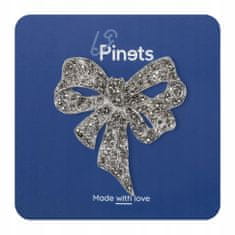 Pinets® Brož stříbrná mašlí