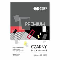 Happy Color Skicák technický premium černý (220g/m2, 10 listů) a3