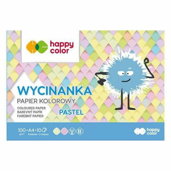 Happy Color Barevné papíry lesklé sada pastel (100g/m2, 10 listů) a4