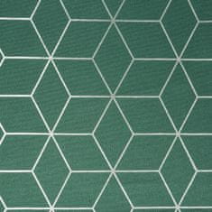 DESIGN 91 Dekorační závěs s kroužky - Cube, zelenostříbrný 140 x 250 cm