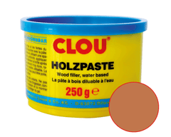 Clou Holzpaste, tmel na dřevo, k trvalé opravě poškození a spár na dřevě, 250 g - 10 ořech, také pro přírodní ořech, teak, kambalu 