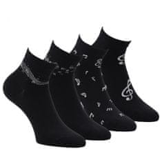 RS dámské bavlněné kotníkové vzorované ponožky noty 6300922 4-pack, 35-38