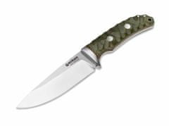 Böker Manufaktur 120620 Savannah lovecký nůž 11,6 cm, zelená, Micarta, kožené pouzdro