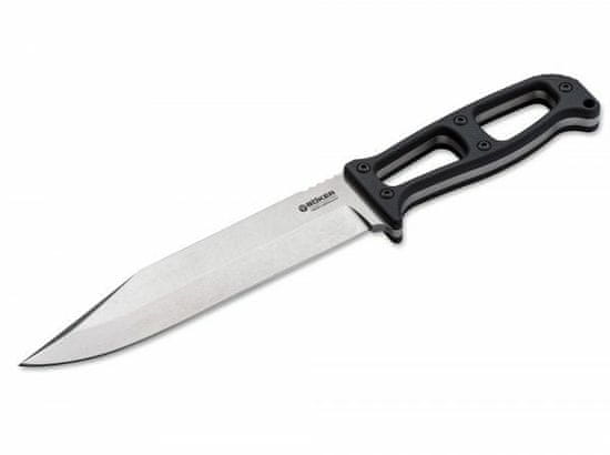 Böker Manufaktur 120747 GEK všestranný nůž 16,5 cm, černá, G10, kožené pouzdro