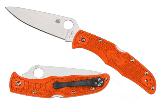 Spyderco C10FPOR Endura 4 Flat Ground kapesní nůž 9,5 cm, oranžová, FRN