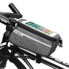 Forever Maxlife OEM100509 voděodolná taška na kolo s držákem na telefon šedá