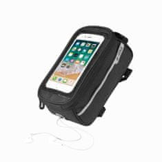 Forever Maxlife OEM100508 voděodolná taška na kolo s držákem na telefon černá