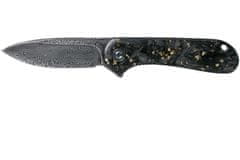 Civilight C907C-DS1 Elementum Damascus/CF Golden kapesní nůž 7,5cm, damašek, uhlíkové vlákno, zlato
