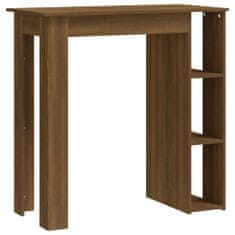Vidaxl Barový stůl s regálem hnědý dub 102 x 50 x 103,5 cm dřevotříska