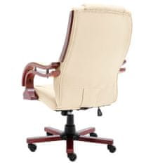shumee Kancelářská židle krémová pravá kůže