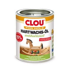 Clou Antibakteriální olej Hartwachs-Öl s tvrdým voskem, bezbarvý, na kuchyně a kuchyňské pracovní desky nebo na podlahy, na rukojeti nářadí, na dětský nábytek a hračky, k renovaci olejovaného dřeva 750 ml