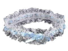 Kraftika 1ks off white modrá svatební podvazek krajkový šíře 4,5 cm,