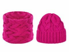 Kraftika 1sada (vel. 52) pink dívčí dámská / dívčí zimní sada čepice