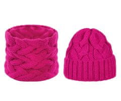 Kraftika 1sada (vel. 52) pink dívčí dámská / dívčí zimní sada čepice