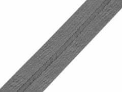Kraftika 1m šedá šikmý proužek bavlněný elastický šíře 20 mm