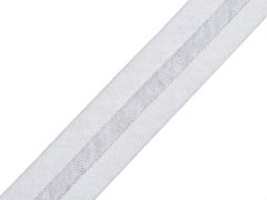 Kraftika 1m bílá šikmý proužek bavlněný elastický šíře 20 mm