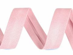 Kraftika 1m růžová sv. šikmý proužek bavlněný elastický šíře 20 mm