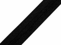 Kraftika 1m černá šikmý proužek bavlněný elastický šíře 20 mm