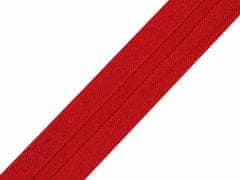 Kraftika 1m červená šikmý proužek bavlněný elastický šíře 20 mm