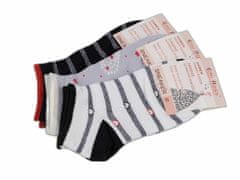Kraftika 3pár (vel. 39-42) mix dámské bavlněné ponožky kotníkové