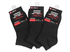 Kraftika 3pár (vel. 43-46) černá pánské bavlněné ponožky kotníkové