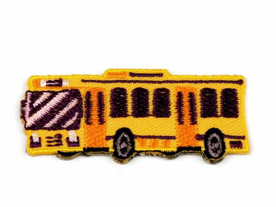 Kraftika 1ks žlutá autobus nažehlovačka dopravní prostředky
