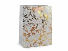 Kraftika 1ks šedá sv. zlatá dárková taška ornament, dárkové tašky