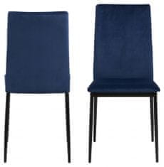 Design Scandinavia Jídelní židle Demina (SET 4 ks), tmavě modrá