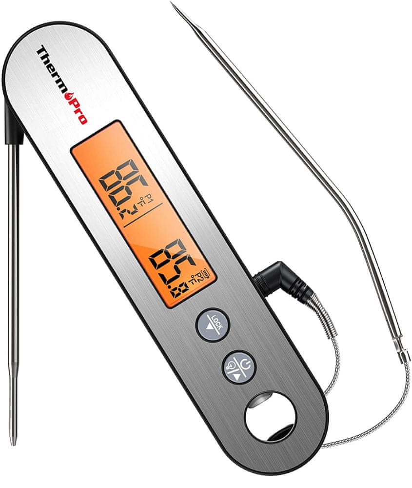 ThermoPro TP-610 digitální kuchyňský teploměr, stříbrný