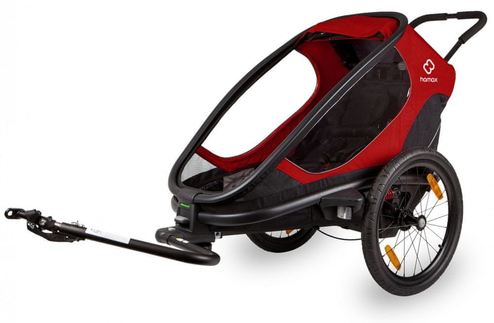 Levně Hamax OUTBACK ONE Jednomístný vozík za kolo + kočárkový set červená/černá