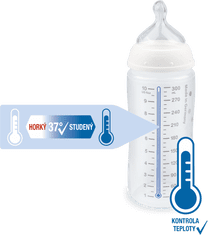 Nuk FC+ láhev sklo s kontrolou teploty 240 ml modrá