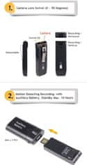 Esonic Špionážní kamera - špionážní flash disk s dlouhou pracovní dobou + 64 GB micro SD karta zdarma!