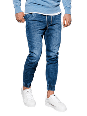 OMBRE Pánské riflové jogger kalhoty P907 - nebesky modrá - XXL