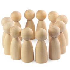 Ulanik Montessori dřevěná hračka "Wooden Peg Dolls (Unfinished)"