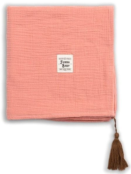 Funnababy Mušelínová deka Coral Pink 80 x 80 cm
