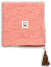 Mušelínová deka Coral Pink 80 x 80 cm