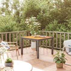 Vidaxl Zahradní stůl 90 x 90 x 75 cm polyratan a akáciové dřevo šedý
