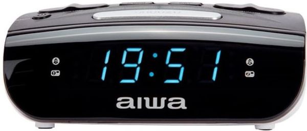 elegantní radiopřijímač aiwa CR-15 snadné ovládání síťové napájení záložní baterie budík dva časy alarmu snooze sleep fm tuner 