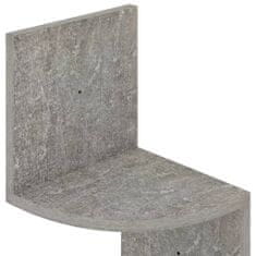 Greatstore Nástěnná rohová police betonově šedá 19x19x123 cm dřevotříska