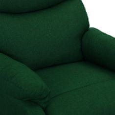 Greatstore Masážní zvedací polohovací křeslo tmavě zelené textil
