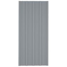 Greatstore Střešní panely 12 ks pozinkovaná ocel stříbrné 100 x 45 cm